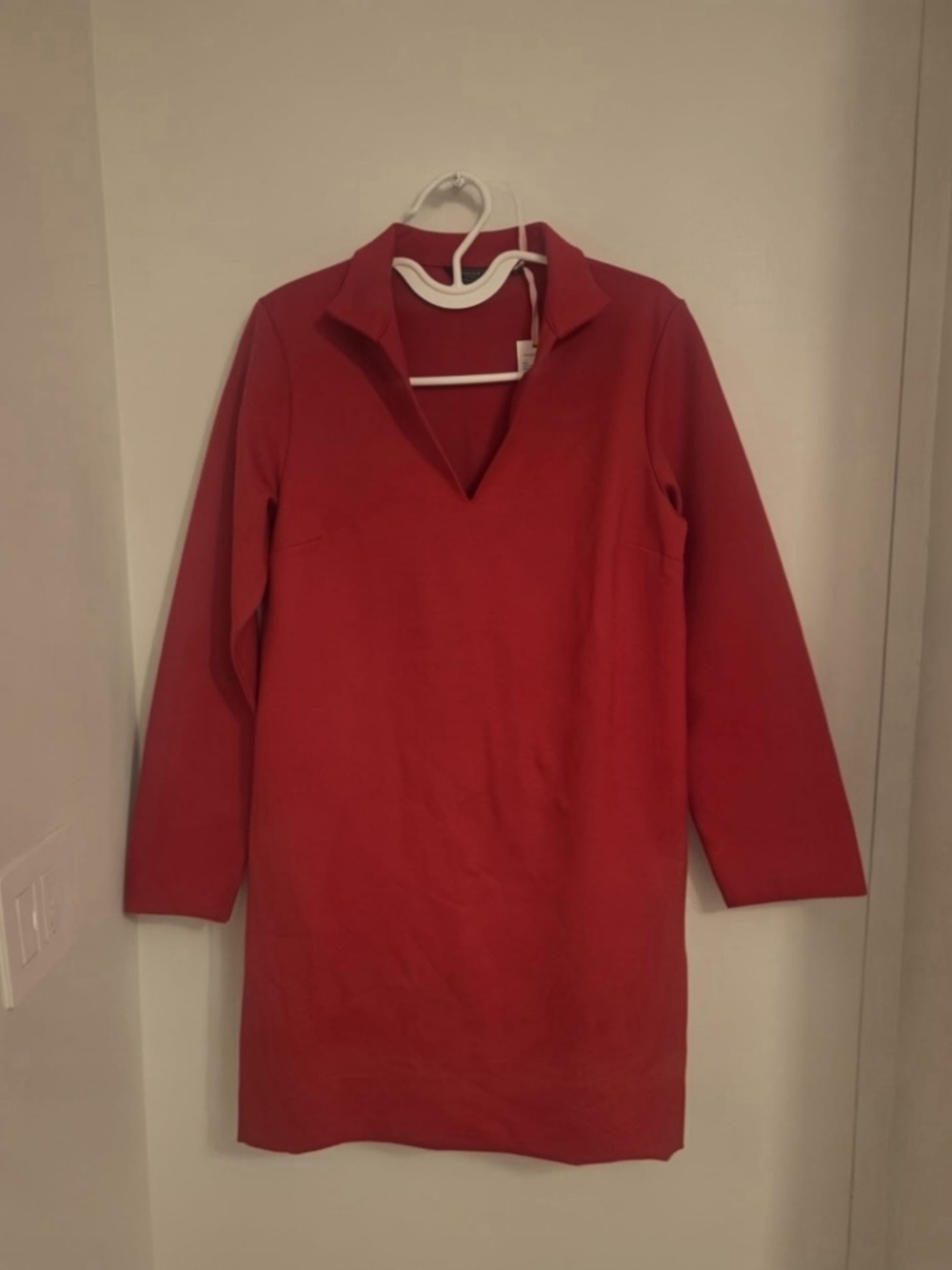 Vineyard Vines Red Blythe Ponte Popover Knit Collared Shift Dress Small